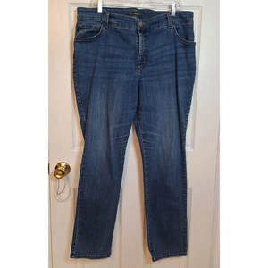 Lee Dark Acid Wash Denim Relaxed Fit High Rise Straight Leg Jeans Stretch Gr. 18 - Bild 1 von 12