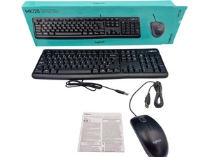 Logitech MK120 Keyboard Mouse Combo USB Wired Plug-and-Play UK Layout - Picture 1 of 22
