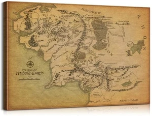 Mittelerde Karte Wandbild Karte Mittelerde Wanddeko Karten von Mittelerde... - Bild 1 von 6