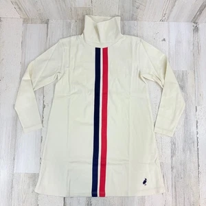 Beaufort Bonnet Company Tatum Turtleneck Dress White Blue Red Stripe Sz 8 NWT - Picture 1 of 12