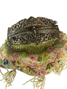 Antique Victorian Purse Bag Cut Steel Beadwork Circa 1930 - Picture 1 of 9