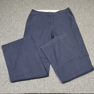 Boden Trousers Womens Size UK 14L Blue Linen Blend Wide Leg Boho Lagenlook - Picture 1 of 13
