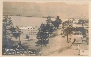 LP45 Lake Chelan Lakeside WA Steamboat Landing 1910 RARO RPPC Postal - Imagen 1 de 2
