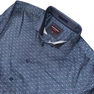 Johnston & Murphy XL Mens Shirt Blue Geometric Print Long Sleeve - Picture 1 of 6