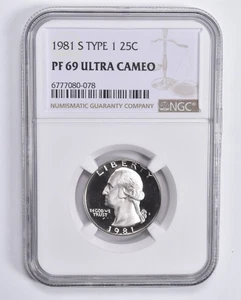PF69 UCAM 1981-S Type 1 Washington Quarter NGC Graded Brown Lbl *5923 - Picture 1 of 5