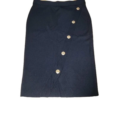 Falda midi lápiz tejida talla M Bold Elements con detalles de botones dorados nueva con etiquetas Foto 1 de 4