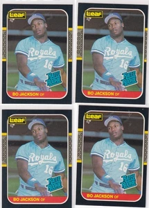 1987 LEAF BO JACKSON #35 * ROYALS * ROOKIE * 4 CARD LOT * JUST OPEN WAX BOX - Bild 1 von 6