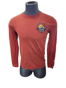 Abercrombie & Fitch Thick Embroidered Long Sleeve Men's Small Maroon Felt - Picture 1 of 8