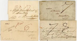 1825-1832 HUDDERSFIELD 4 COVERS 3 with LETTERS 6d 7d 8d 2 MILEAGE TYPES - Picture 1 of 5