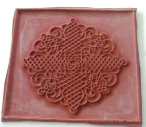 Stampland Large Unmounted Red Rubber Stamp Swirl Flourish Designs - Picture 1 of 5