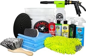 Car Wash Kit 14-Piece Set Foam Gun Bucket Cleaning Microfiber Towels Soap Wax - Picture 1 of 12