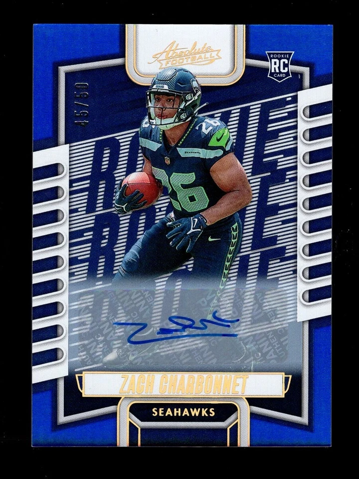 2023 ABSOLUTE BLUE #119 ZACH CHARBONNET RC AUTO AUTOGRAPH 45/50 SEAHAWKS - Image 1 of 1