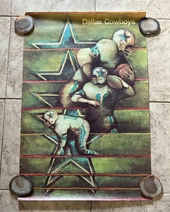 1968 NFL Football Licensed Dallas Cowboys Vintage Poster - Picture 1 of 4