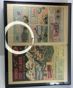 Vintage Disney Comic Wall Art Ad Framed 11”x 14” Toy Soldiers + Heckle & Jeckle - Picture 1 of 5