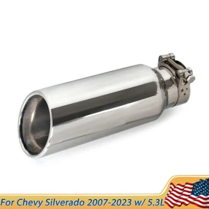 For Chevy Silverado 2007-2023 Chrome Angle Cut Exhaust Tip 5.3L - Picture 1 of 14