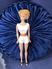 Vintage 1966 Bubblecut Blonde Barbie with White Jumpsuit Belt Shoes