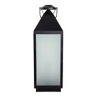 Wohnzimmerdeko LED Laterne Deko-Leuchte Glas Schwarz H 60 cm