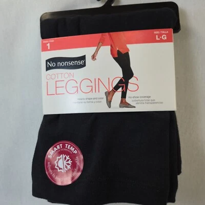 Leggings No Nonsense Algodón Talla Grande Negros Todo el Día Comodidad No Show Cobertura Foto 1 de 4