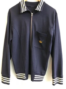 Vintage Adidas Schwahn 70s wool track jacket navy blue M/L - Picture 1 of 7