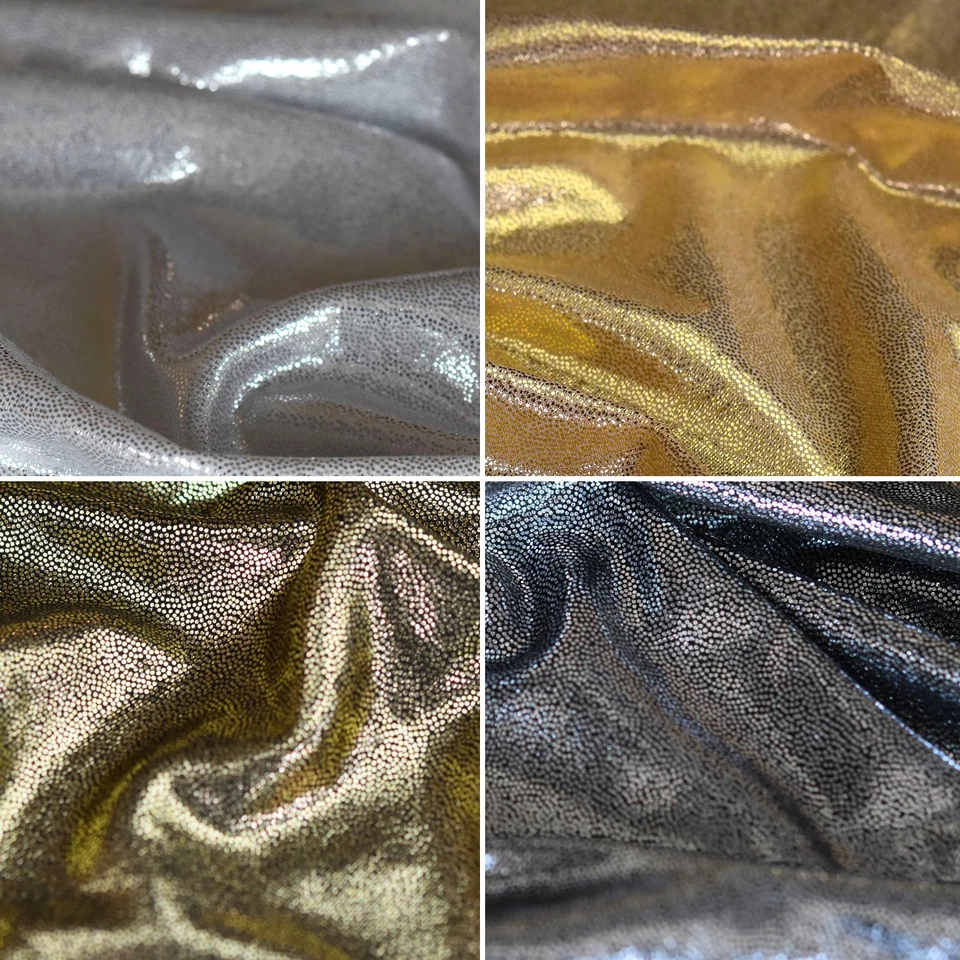 Metallic Shiny Korean Knit Jersey Lame Dot Foil Dress Dance Fabric - Per Metre - Image 1 of 1