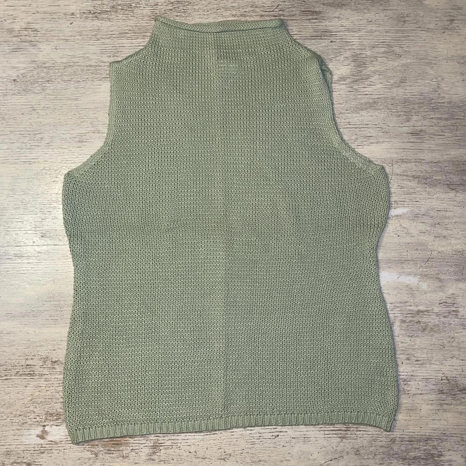 EUC Vintage Y2K Bagatelle Green Cotton Knit Mock Neck Sleeveless Sweater Size XL - Image 1 of 4