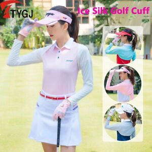 TTYGJ Women Golf Shawl Ice Silk Anti-UV Arm Sleeve Summer Cooling Cropped Tops