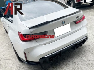 CARBON FIBER CS STYLE TRUNK HIGH KICK SPOILER For 2021+ BMW G80 M3 Sedan - Picture 1 of 3