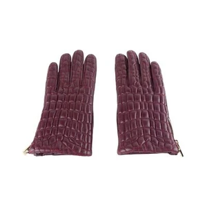 Cavalli Class Women Red Lady Gloves Leather Solid Thermal Padded Mittens Sz 7.5” - Picture 1 of 2