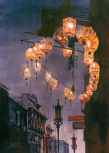 ACEO Limited Ed. CHINATOWN by Sharon Sharpe - Picture 1 of 1