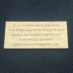 Custom Engraved Plate 2"x4" Name Plate Plaque Award Art Label Tag Gift Trophy - Picture 1 of 2
