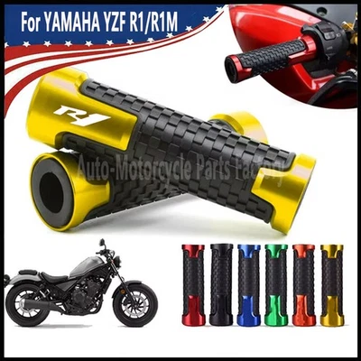 7/8" Rubber Handlebar Grip Throttle Grip For YAMAHA YZF R1 R1M R1S 1999-2025 NEW - Imagem 1 de 4