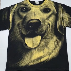 Camiseta negra con estampado frontal completo Golden Retriever Delta Pro Peso 100 % algodón (L) - Imagen 1 de 6