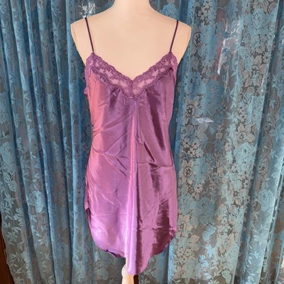 Vestido sin Mangas Vintage Amelia’s Corte Slinky Púrpura Opaco Talla Grande 40 Busto Foto 1 de 4