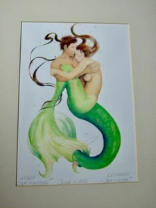 SEA MAIDEN #38 Leslie MASTER #11 Leisurus MERMAID 11"x14" Robert Klein Signed - Picture 1 of 4