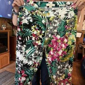 Nicki Minaj Womens 9/10 Floral Pants Multicolor Stretch Wearable Art - Picture 1 of 8