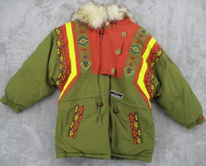 Vintage Triple FAT Goose Jacket Girls 14 Aztec Southwestern Down Filled Retro 90 - Picture 1 of 16