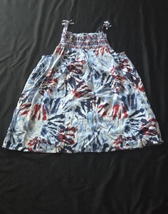 4th of July USA Girls TIE-DYE Tank XL 14-16 Red White Blue Cat & Jack Americana - Picture 1 of 5