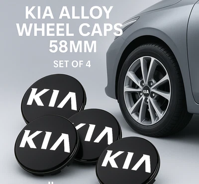Juego de 4 tapas centrales de rueda negras KIA Sportage 2015 gasolina SUV 1,6 58 mm Foto 1 de 2