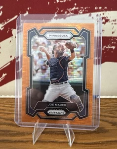 2024 Panini Prizm - Joe Mauer #7 Orange Pulsar Prizm /399 Twins HOF MLB - Picture 1 of 2
