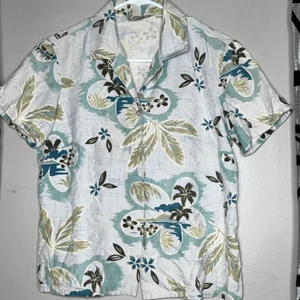 Tommy Bahama Blue Tropical Silk Button Down Shirt - Picture 1 of 7