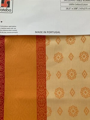 Corredor de mesa Fateba Jacquard 18,5"x108" nuevo con etiquetas Foto 1 de 4