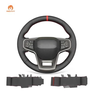 Cubierta de volante de automóvil MEWANT HÁGALO USTED MISMO puntada cuero PU para Ford Bronco 2021-2024 - Imagen 1 de 9