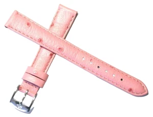 14MM PINK OSTRICH GRAIN GENUINE LEATHER WATCH BAND GOOD QUALITY FROM ZRC FRANCE - Picture 1 of 5