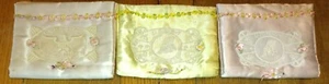3 WW II U.S. Army & U.S. Navy Seabees Sweetheart Folding Padded Satin Pouches - Picture 1 of 6