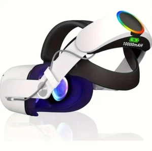 Head Strap With 10000mAh Large Capacity Battery With RGB Lighting For Quest 2 - Picture 1 of 7