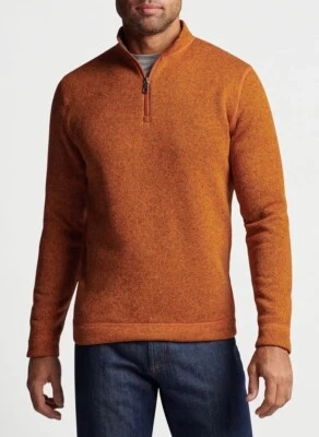 PETER MILLAR CORONA SUÉTER POLAR 1/4 CREMALLERA, NARANJA CALABAZA, NUEVO CON ETIQUETAS $158, MEDIANO Foto 1 de 4