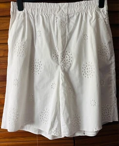 ZARA White Cotton Lined Bermuda Shorts Elasticated Size L BNWT - Picture 1 of 2