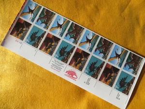 Doc's Scott #2422-25 Dinosaurier Briefmarken 25 ¢ 16er Block postfrisch Original Sehr schön/sehr schön - Bild 1 von 7