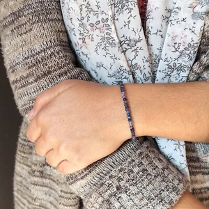 Gorgeous Iolite Beaded Chain Gemstone Bracelet - Picture 1 of 2