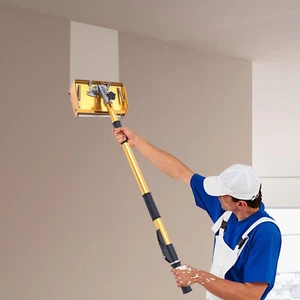 10" Professional Drywall Flat Finishing Box Tool w/ 40-64 Inch Adjustable Handle - Picture 1 of 18